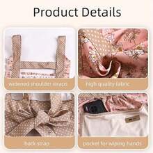 1pc Fashionable Floral Waterproof Canvas Apron - Breathable, Adjustable, Oil-Resistant, - Ideal For Chefs, Waiters And Cooking Enthusiasts - A - View 10