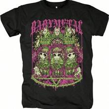 BABYMETAL Graphic T-Shirt Plus Size Men Women 100 Cotton O-Neck Casual Streetwear Oversized Harajuku Summer Fashion Unis - 黑色 - 查看 1