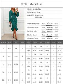 Đầm dự tiệc tay bồng bèo nhún màu trơn thanh lịch - màu xanh lá - Xem 2