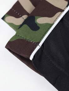 1pc Tween Boys' Fashionable Contrast Color Casual Outdoor Sports Running Fitness Straight Leg Shorts - Black - View 4