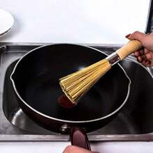 Natural Long Handle Bamboo Pot Scrubber - Kitchen Cleaning Supplies - Long-handled Bamboo Brush - 1 Piece - View 10