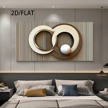 1 Pc Canvas Painting,Simple And Abstract Geometric Design, Interlocking Circles In Neutral Tones , Wooden Framed Art,High Quality ,Thickness 2. 25cm/1in Thick Wall Art Printed Poster, Cuadros,Directly Hung For Family Gifts, Living Room Decoration, Bathroom Decoration, Bedroom Decoration, Kitchen Decoration, Bar Decoration, Office Decoration. Halloween, Christmas And Valentine's Day Gifts, 2D Flat - Nhiều màu - Xem 2