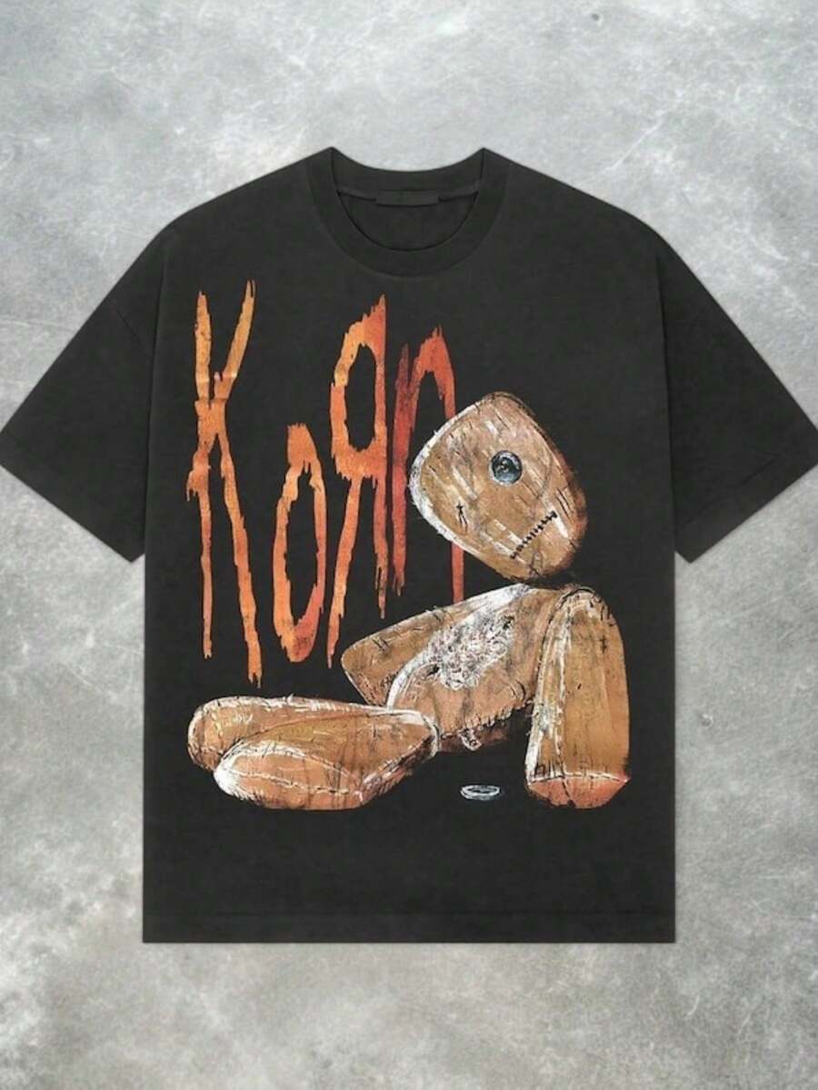 Korn - Issues Tee: Y2K Vintage Metal Band T-Shirt  Fashionable And Minimalist,  And Cool, Millennium Themed, 100% Pure Cotton T-Shirt - 黑色 - 查看 1
