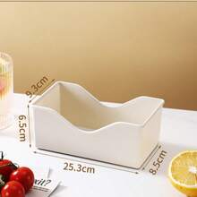 11-Piece Square Plate Set With Holder, Non-Food Contact Plastic Snack And Breakfast Plate, Essential Kitchen Accessories - Multicolor - View 7