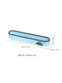 1/2/3pcs Convenient Storage Bathroom, Bathroom, No Punching Wall Mounted Towel Rack, Slipper Storage Rack, Simple Home Hanging Rack, Home Square Towel Storage Rack - Blue - View 3