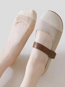 1/5/10双装女士夏季隐形船袜，无缝低帮袜，网眼透气硅胶防滑内衬袜 - 彩色 - 查看 9