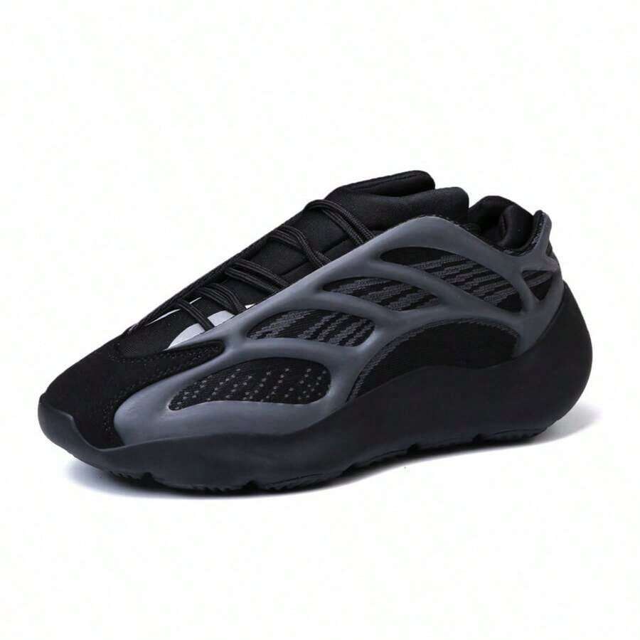 Men Putian Luminous Casual Sports Men's Shoes Height Increasing Dad Shoes Sneakers - Trắng và Đen - Xem 1