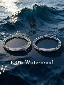 Pulsera personalizada para parejas - Personalizable con nombres y fechas, regalo para parejas, amantes, mejores amigos, joyería conmemorativa de aniversario - Pulsera - Ver 3