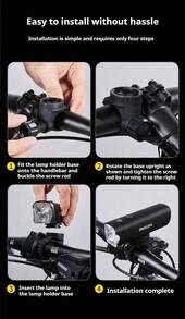 Philips SFL2506 Bike Light Front Light, Aluminum Alloy Waterproof Rechargeable Night Riding Super Bright Flashlight, Mountain Road Bike Cycling Equipment Accessories ，bike front light，night cycling light，bicycle headlight - 黑色 - 查看 10