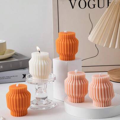 8cm Geometric Lantern Shaped Soy Wax Candle, French Luxury Design, High-Quality Soy Wax, Holiday Gift, Candlelight Dinner, Party, Wedding Decor, Festival Atmosphere Candle, Home Decor, Party Decor Candle, Premium Photography Prop, Gift For Her, Suitable For Valentine's Day/Ramadan/Daily Use