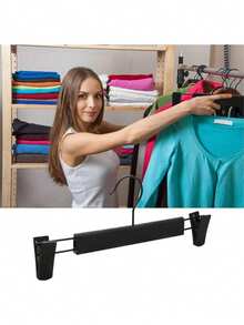 20pcs Black Plastic Clothes Hanger Set, Includes 2 Adjustable Rust-Proof Skirt Clips And 360 Degree Rotating Hooks, Suitable For Jeans And Pants - Black - View 7