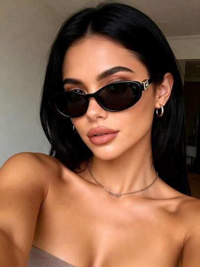 1pc Women's Plastic Frame Casual Classic Fashion Versatile Glasses, Suitable For Street Style, Daily Life, Back To School, Business Casual, An Ideal Accessory For Women