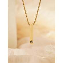 1PC Customized Couple Projection Necklace, Stainless Steel Long Projection Photo Necklace, Engraved Name Projection Necklace, Personalized Men's Square Pearl Chain Long Necklace, Gift For Couples With Name Necklaces, Customized Photo + Name Necklace - Multicolor - View 11