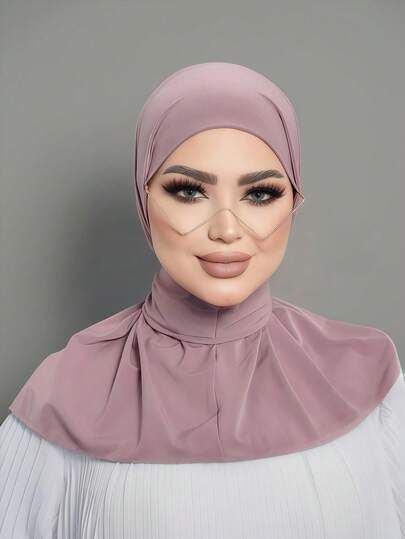 1顶时尚休闲优雅速戴头巾帽，经典简约风格，柔软透气的莫代尔面料，适合日常生活、节日、祈祷等场合。