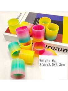 1/3/5/12/16/24pcs Mini Rainbow Circle, Pattern Random, Random Color, Holiday Party Decompression Set, Work Fidget Gifts, Carnival Prizes,Goodie Bags Fillers,Stocking Stuffers,Party Prizes - Multicolor - View 3