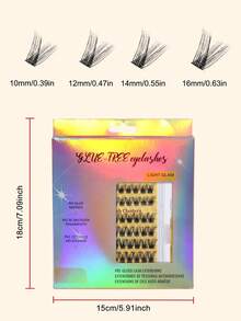 160/190/200pcs Cluster Eyelashes, Self-Adhesive Eyelash Tools, Individual Cluster Lashes, Mixed 8-16mm C Curl Eyelash Extension, Cluster Eyelashes, DIY Eyelash Extension At Home - Black - View 9