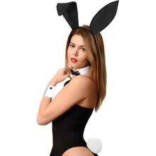 5pcs Cute Rabbit Costume Accessories Set, Including Rabbit Ear Headband, Bow Tie, Cuffs, Tail, Suitable For Cosplay, Party Decoration And Props - Multicolor - View 3