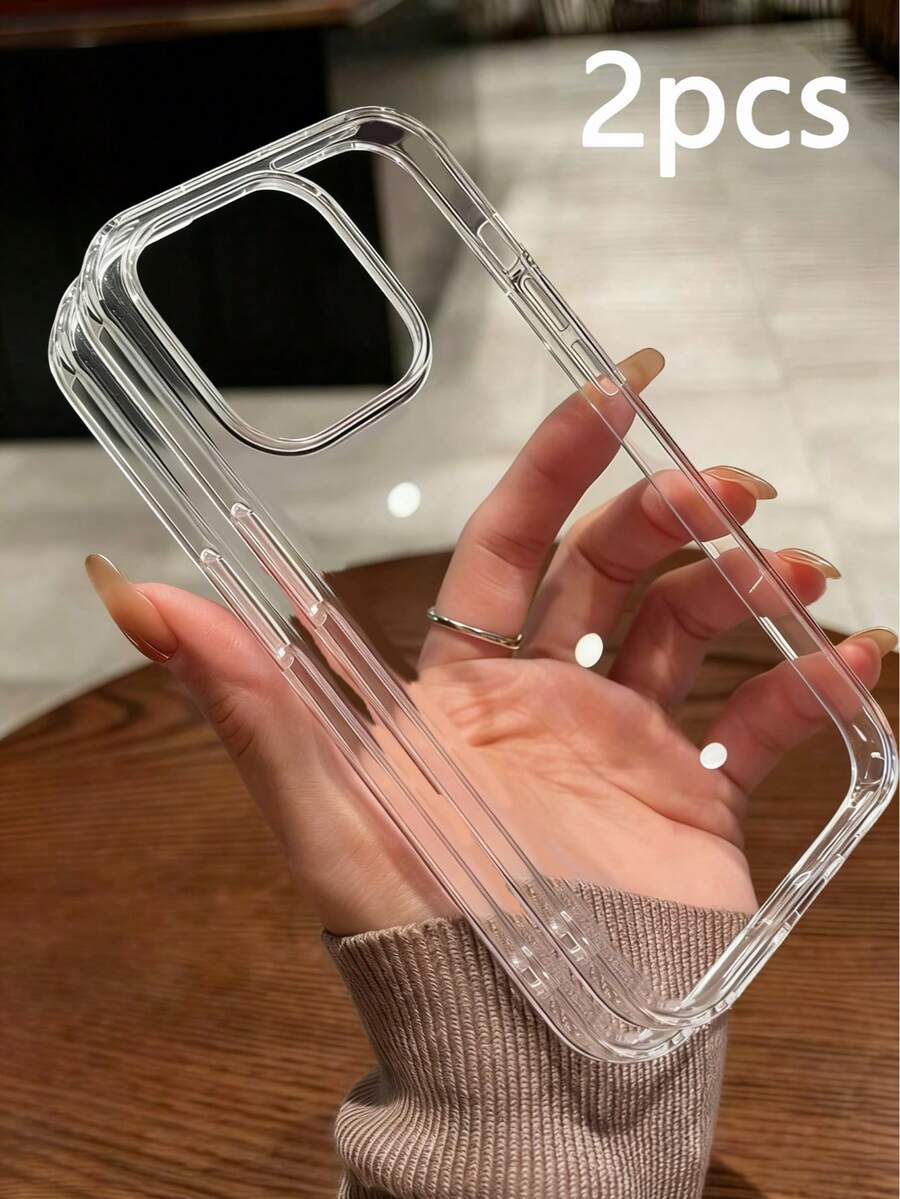 [2件超值組]透明防震手機殼，裸手觸感，鏡頭加高保護，攝影愛好者必備，高透明防滑手機保護殼，適用於 iPhone 11/12/13，適用於 iPhone 14/15/16/16 Pro Max 防震保護殼，防黃變手機殼，適用於 iPhone 17/17 Pro/17 Pro Max/Air 舒適吸震手機殼，適用於 iPhone 17e，最新 Apple 17e - 無色 - 查看 1