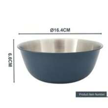 Nesting Stainless Steel Mixing Bowls Set, Matte Colored Exterior Metal Salad Bowls, Stackable Nesting Multi-Size Metal Mixing Bowls, Serving Prep Bowls For Kitchen Baking, Salad, Fruit, Noodles, Food Storage - Navy Blue - View 11