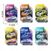 1:60 比例变色玩具车，冷热水浸泡后可反复变色，男孩玩具车，生日及节日礼物，汽车模型玩具。完美收藏品，迷你变色玩具跑车，完美的生日礼物、节日礼物、万圣节礼物、圣诞节礼物、礼品玩具 - 彩色 - 查看 9