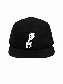 Black Graphite Five Panel Cap On - Black Shiu - View 1