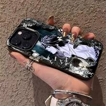 L Lawliet  con temática en blanco y negro. Esta elegante funda para teléfono es compatible con Samsung, Apple, VIVO, OPPO, , Transsion, ,  y Honor. Fabricada en silicona TPU, ofrece protección contra golpes y caídas, además de una sensación superior. Es un regalo ideal para familiares, amigos y seres queridos, y una opción perfecta para San Valentín y Año Nuevo. - Negro - Ver 5
