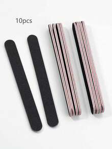 25 piezas Juego profesional de limas de uñas de doble cara | Tablero mate negro Herramientas de manicura con lija, grano 100/180, limas de uñas de doble cara lavables, adecuadas para uñas naturales y acrílicas, uso en salón y DIY - Multicolor - Ver 16