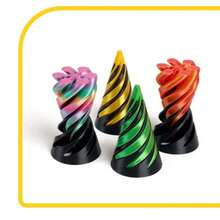 Colorful 3D Decompression Gyro, Stereo Structure Finger Tip Dual-Color Swirl Desk Decor Gift, Rotating Push Toy For Stress Relief - Multicolor - View 9