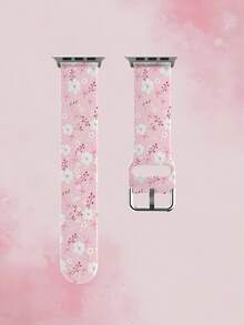 1条柔软弹力透气花卉图案替换腕带，兼容 38mm 40mm 41mm 45mm 44mm 42mm 49mm，时尚休闲硅胶表带，适用于 Ultra SE/9/8/7/6/5/4/3/2/1 - 彩色 - 查看 1