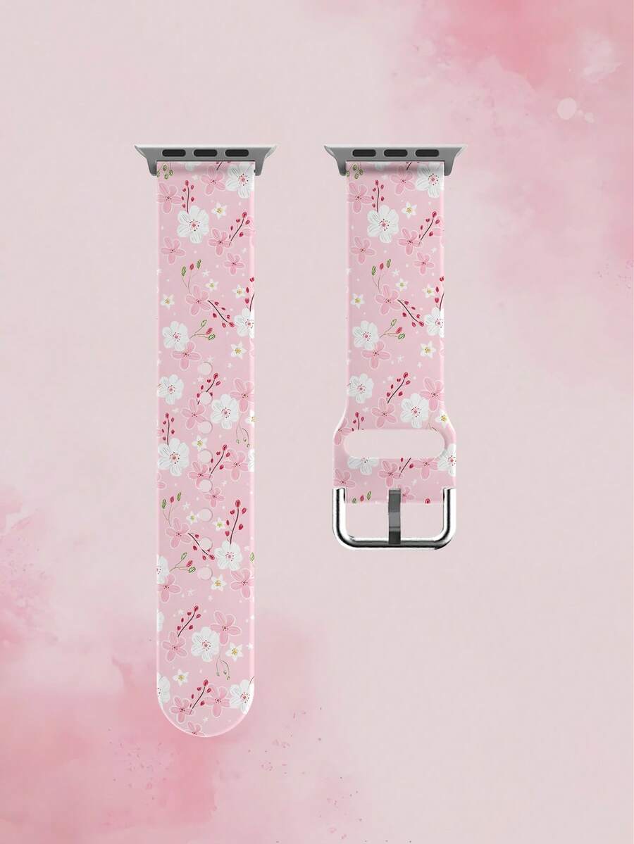 1条柔软弹力透气花卉图案替换腕带，兼容 38mm 40mm 41mm 45mm 44mm 42mm 49mm，时尚休闲硅胶表带，适用于 Ultra SE/9/8/7/6/5/4/3/2/1 - 彩色 - 查看 1