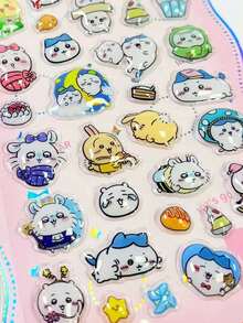 1pc Random Rainbow Embossed Decorative Stickers, Handmade DIY High-Quality Creative 3D Embossed Stickers, Cute Pet Animal Stickers (Some Styles May Have Color Differences And Are Shipped Randomly) - Multicolor - View 5