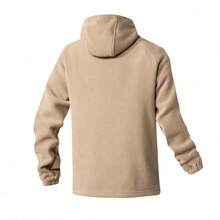 Mubberry Mens Fleece Jacket Full Zip With Hood Pockets Warm Lightweight Winter Jacket - 卡其色 - 查看 5