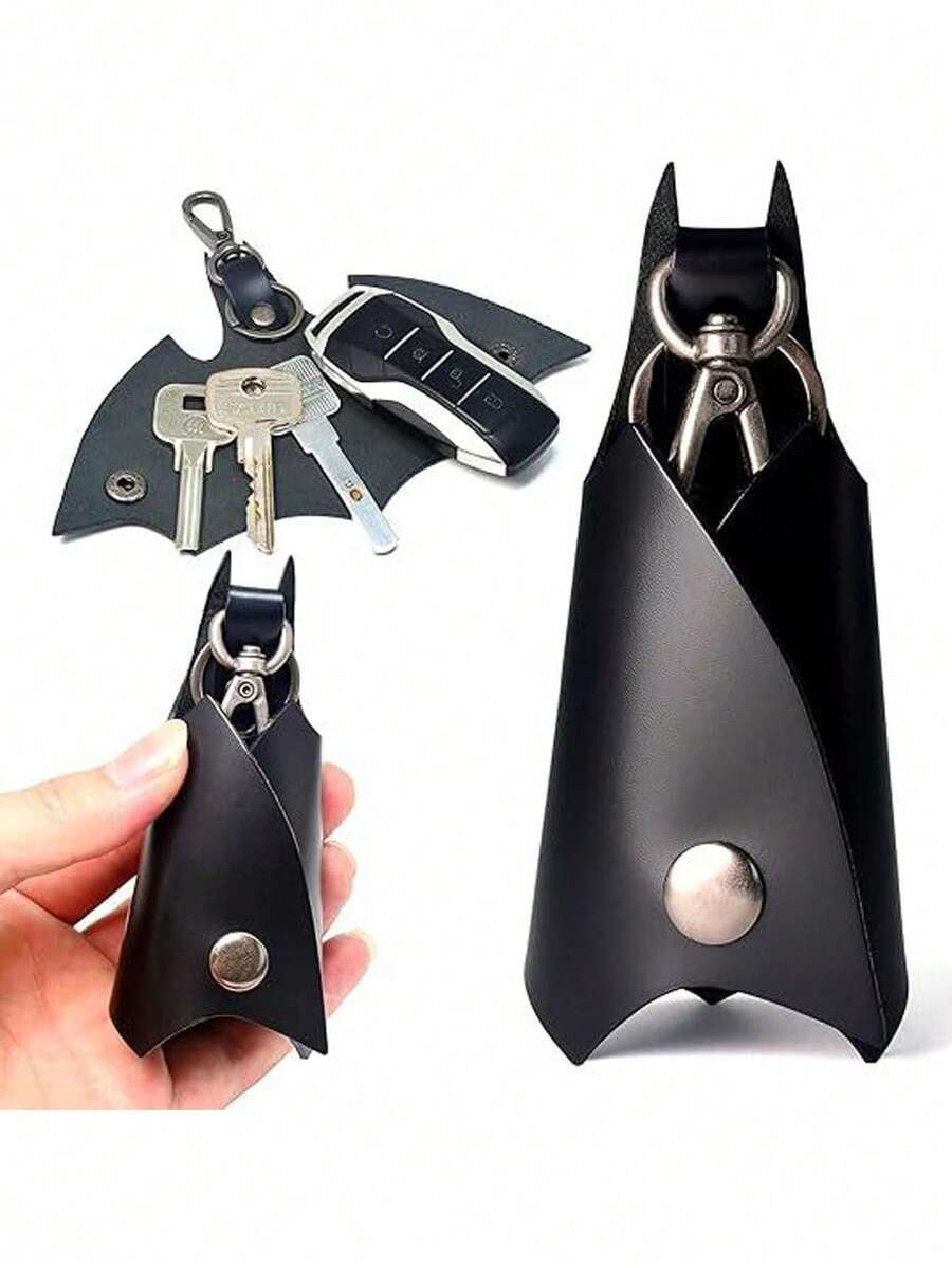 1pc Car Key Bag Cute Cartoon PU Leather Car Key Protection Cover Home Anti Loss Key Bag For Men Women Halloween Party Gifts - one-size - View 1