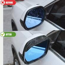 Espejo retrovisor de fibra de carbono para coche, Protector contra la lluvia, ceja Flexible, Protector de lluvia, cubierta para lluvia, 2 uds. - Blanco 2 piezas - Ver 2