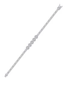 Vòng tay Moissanite bạc 925 cao cấp dành cho nữ, trang sức sang trọng, đa năng, không gây dị ứng, quà tặng Ngày Valentine, Ngày của Mẹ, sinh nhật, đóng gói hộp quà. - Bạc - Xem 9