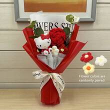 SANRIO 针织花束，创意仿真花摆件，无需维护，情侣/情人节礼物，摄影道具，家居园艺装饰 - 彩色 - 查看 13