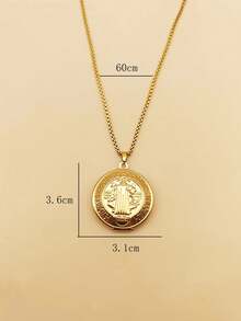 1 chiếc vòng cổ hình trái tim, hình khối, hình bầu dục, cây sự sống bằng thép không gỉ mạ vàng 18K, tối giản, dùng để lưu trữ ảnh tự làm, quà tặng ngày lễ/kỷ niệm/ngày lễ tình nhân - Vàng - Xem 19