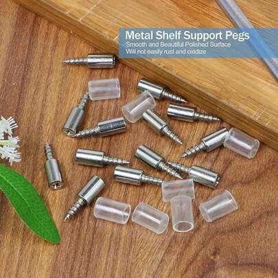 40 PCS Self-Tapping Screws,Shelf Support Pegs,Shelf Pins With Non-Slip Sleeve,Cabinet Shelf Pegs For Kitchen Utensils,Bookcases And Wardrobes,Fixed Support Self-Tapping Cross Screw.