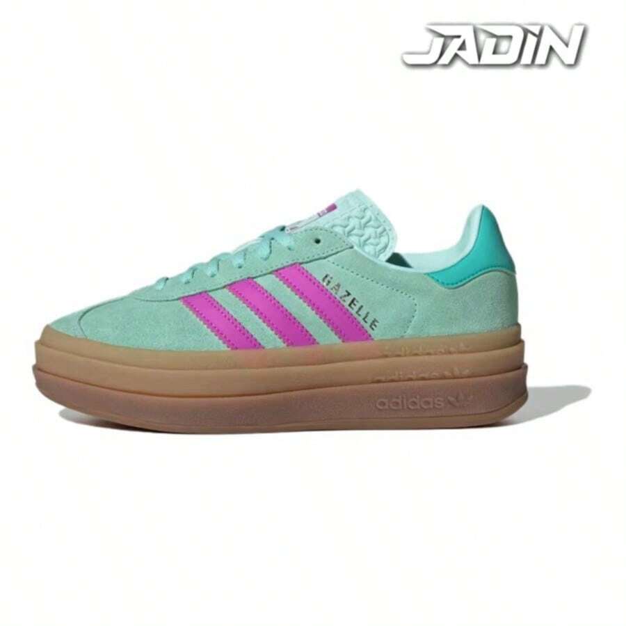 Adidas Gazelle Bold J 'Clear Mint Flash Pink'kid's/Women's - JI3383 - Màu xanh Bạc hà - Xem 1