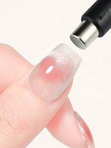 Professional Magnetic 3D Cat Eye Effect Nail Art Wand - Easy-To-Use Manicure Tool For Creating Long-Lasting Holographic & Glitter Gel Designs, Salon & Home DIY Nail Kit Essential With Iron Tool - Black - View 5