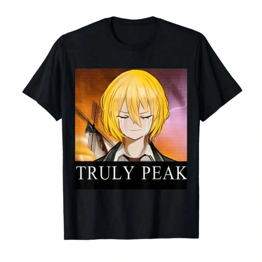 Limbus Company Meme T-Shirt For Men Women 100% Cotton T Shirts Short Sleeve Tops 1112-3 - 黑色 - 查看 1