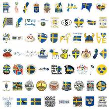 62 Pcs Swedish Stickers - Perfect For Decorating Your Phone, Water Bottles, Scrapbook, Journaling, Car, Laptop & More! A Vibrant And Aesthetically Graffiti Set - Random Style - View 3