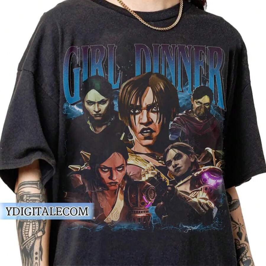 Vintage 90s Graphic Style Sevika Arcane T-Shirt, Sevika Arcane  Tee, Sevika Arcane LOL Merchandise Gifts For Men And Women - 黑色 - 查看 1