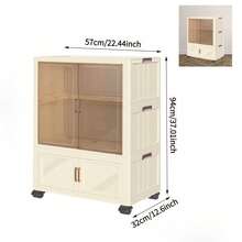 Four-Layer Double-Door Folding Cabinet, Made Of Polypropylene, Easy To Fold And Store, Simple To Assemble With Layered Design, Suitable As A Bedroom Wardrobe, Dormitory Wardrobe, Or Clothes Storage Cabinet For Rental Rooms. - Multicolor - View 11
