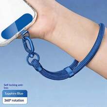 Adjustable Anti-Theft Phone Lanyard, Diagonal Long Strap, New Smart Phone Wrist Strap Accessory, Anti-Lost Anti-Drop Polyester Braided Phone Chain, High-End Phone Decoration, Purple/Black, Sturdy And Durable Metal Pendant, Frees Up Hands For Outdoor Sports, Running, Carrying Baby, Birthday Gift For Family And Friends - 多色短款 - 查看 10
