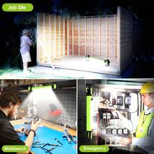 Work Light, 2500LM Bright LED Work Lights, 5200mAh Rechargeable Magnetic Underhood Work Light With Hooks, Cordless Battery Powered Mechanic Light For Car Repairing/Inspection/Garage/Workshop/Emergency Multifunctional Flashlight Portable Flashlight - Apricot - View 7