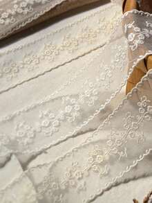 1/5 Inch Embroidered Mesh Straight Edge Lace Trim, Suitable For Clothing Decoration, Ramadan Decoration, DIY Garments, Gift Packaging And Beginner Sewing - Multicolor - View 5