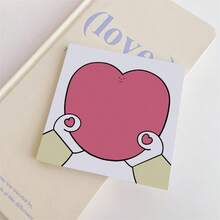 1pc Handheld Heart-Shaped Toast Series Notebook, Comes With 50 Sheets Non-Stick Memo Pads - Suitable For Office, School, Home Organization, Strawberry Themed Supplies - Multicolor - View 13
