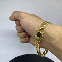 Pulseira Elo Duplo 24k - 21cm 8mm - Dourado - Visão 4
