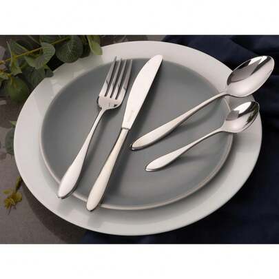 Viners Tab 24 Piece Stainless Steel Cutlery Set Includes 4 Soup & 4 Tea Spoons